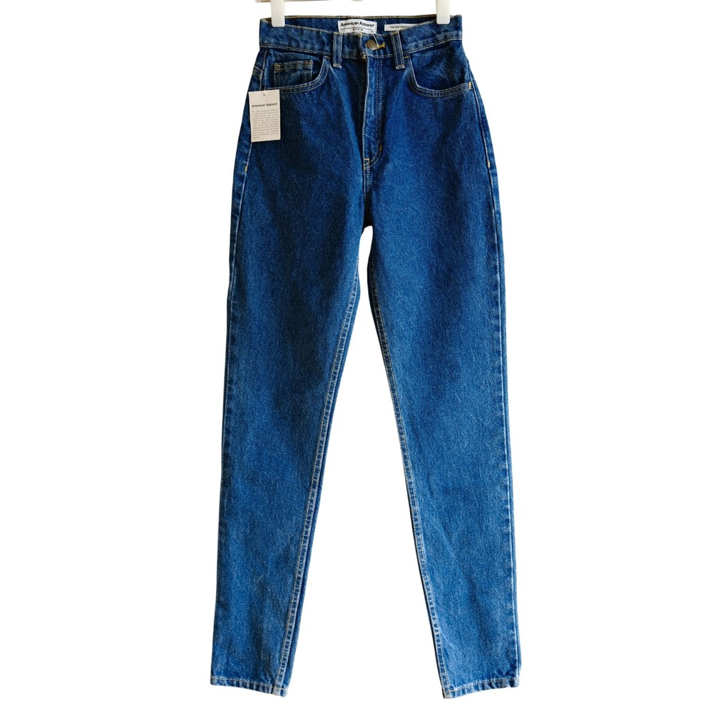 NWT American Apparel The High Waisted Jean Blue Denim 24 Vintage Classic Rare